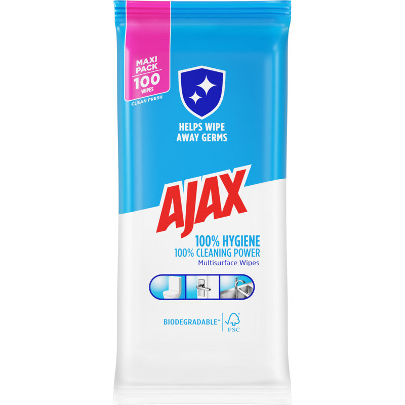 Ajax 100% hygiene schoonmaakdoekjes 100 stuks