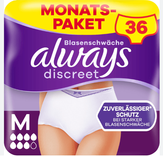 Always Discreet Culottes pour Incontinence M 4 x 9 Unités