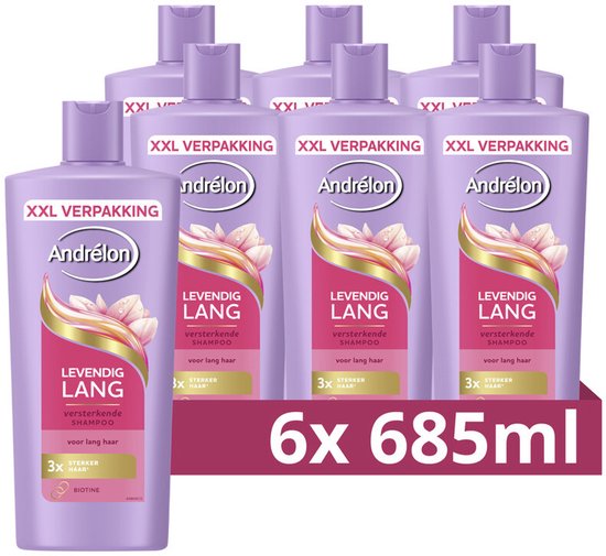 Andrélon Levendig Lang Shampoo 6 × 685 ml Voordeelverpakking