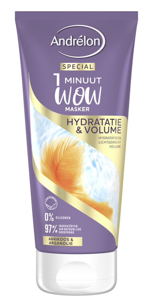 Andrelon 1 Minuut Wow Masker Hydratatie & Volume 180 ml