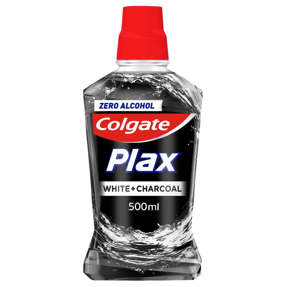 Colgate Mondwater Plax White + Charcoal 500 ml K Drogerie