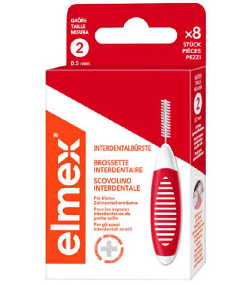 Elmex Brossettes Interdentaires 0.5 mm Rouge Taille ISO 2