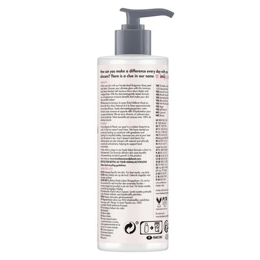 Love Beauty and Planet Body Lotion Muru Muru Butter & Rose 400 ml - hydraterende bodylotion Achterkant 1