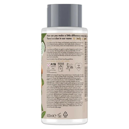 Love Beauty and Planet Conditioner Shea Butter & Cedarwood 400 ml - voedende conditioner met sheaboter - Achterkant