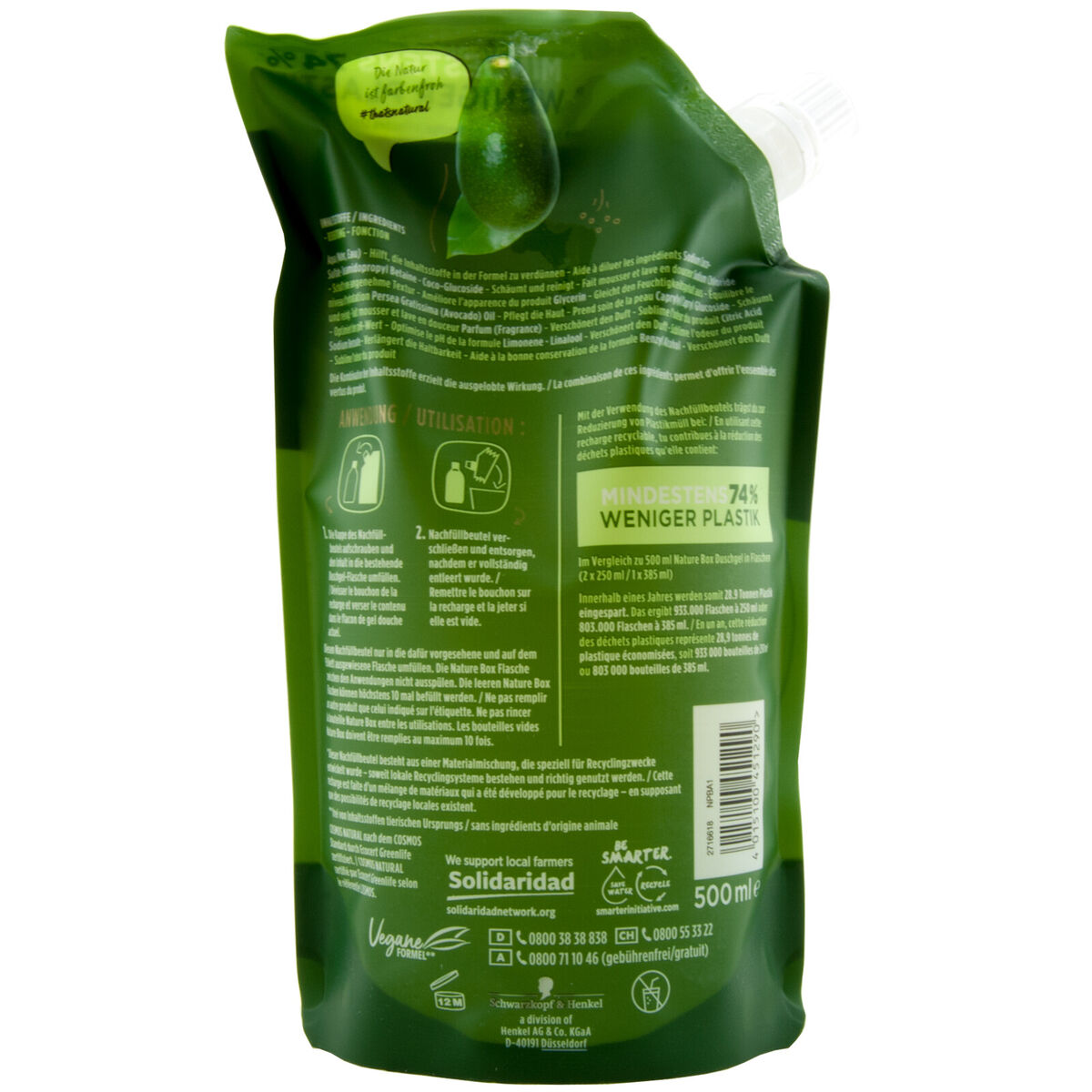 Nature Box Avocvado Douchegel Navulling 500 ml