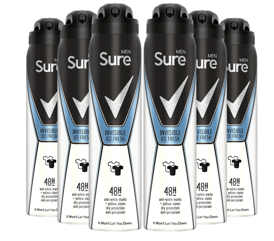 Lot de 6 déodorants aérosols Invisible Ice (Rexona) 150 ml