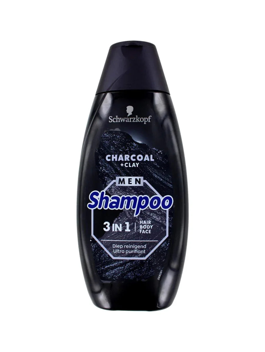 Schwarzkopf Shampoo 3 in 1 Charcoal + Clay Diep Reinigend 400 ml - K Drogerie
