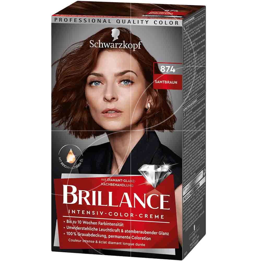 Schwarzkopf Brillance Intensive Color Creme haarkleuring Bruin 874