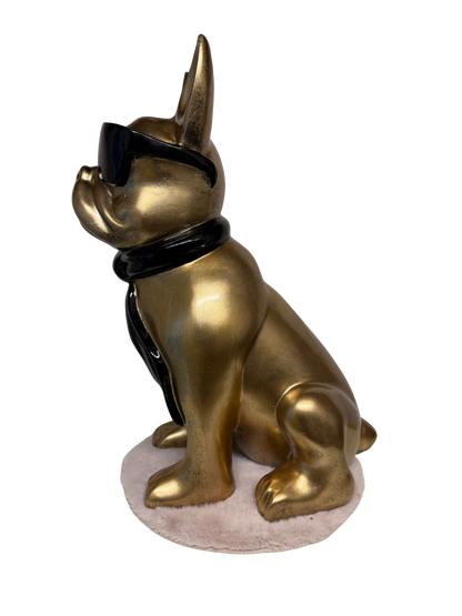 Decoratief beeld - Franse bulldog met zonnebril - polyresin - 60 cm (nieuw)