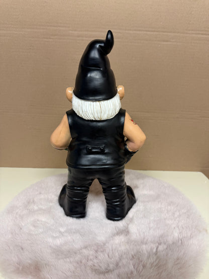 Decoratief Beeld - Kabouter Met Bierfles - Polyresin - 32 cm (nieuw)