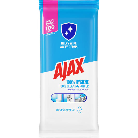Ajax 100% hygiene schoonmaakdoekjes 100 stuks
