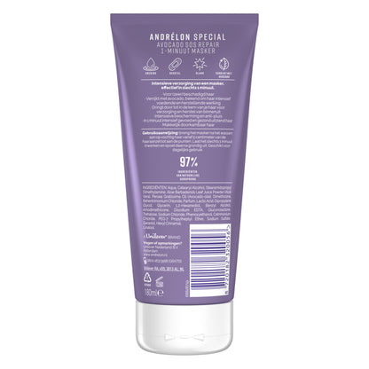Andrélon 1 Minuut Wow Masker Avocado SOS Repair 180 ml