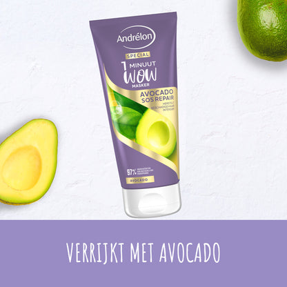 Andrélon 1 Minuut Wow Masker Avocado SOS Repair 180 ml