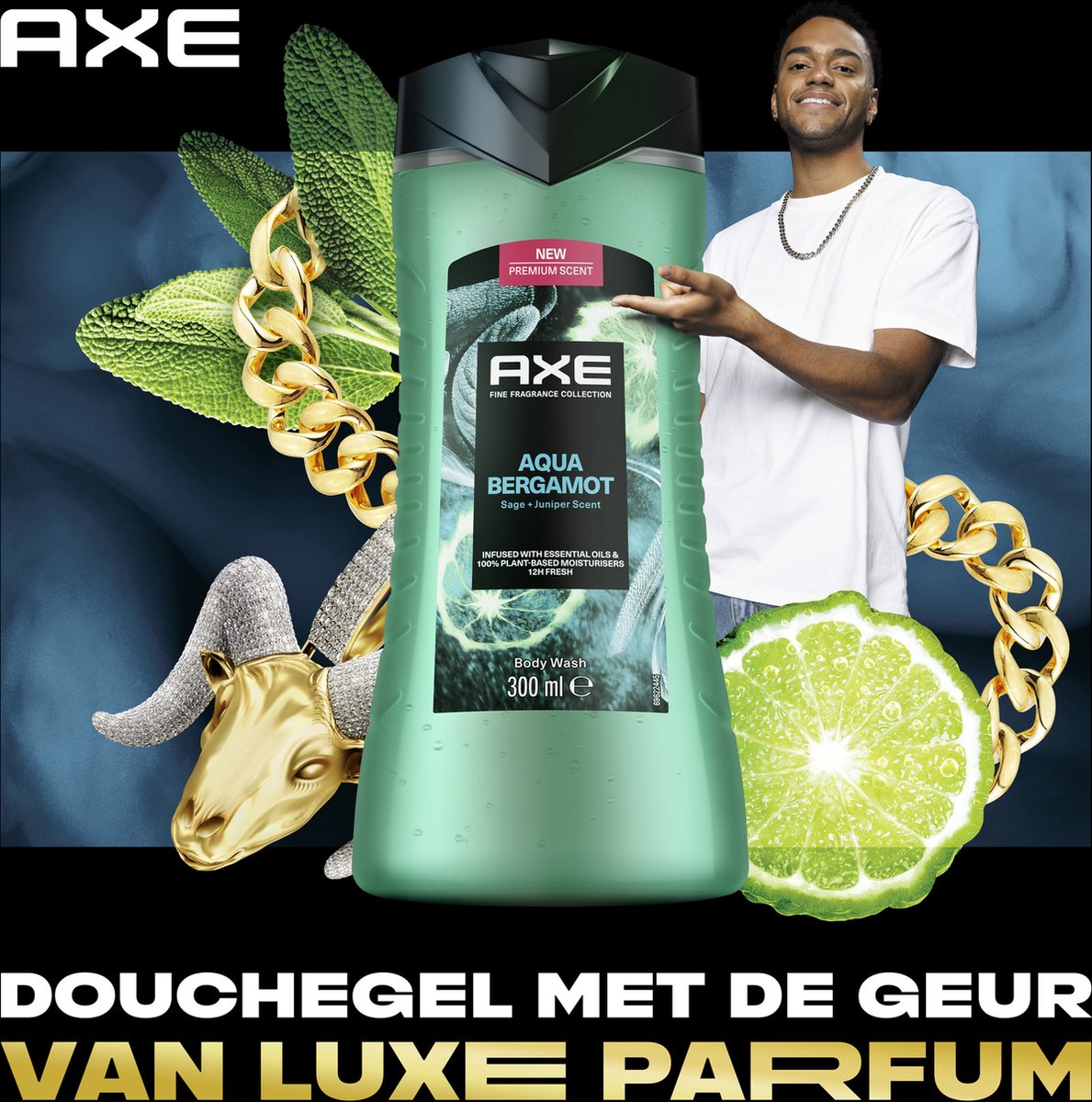 Axe Fine Fragrance Collection Aqua Bergamot Douchegel 6 x 300 ml