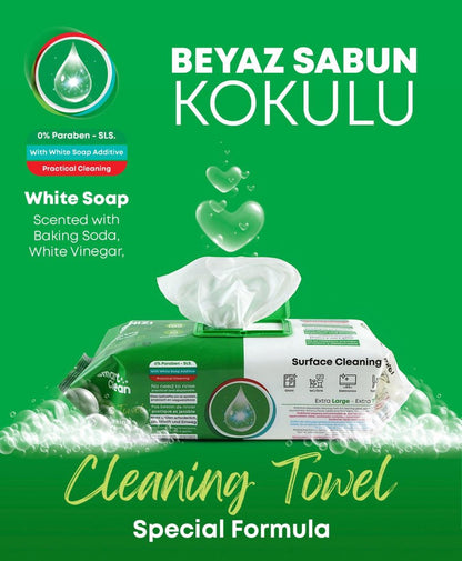 Cleanizi Schoonmaakdoekjes Met Witte Zeep Extra Groot 100 stuks