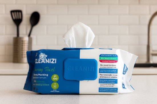Cleanizi Cleaning Wipes with Bleach Extra Large 100 Count