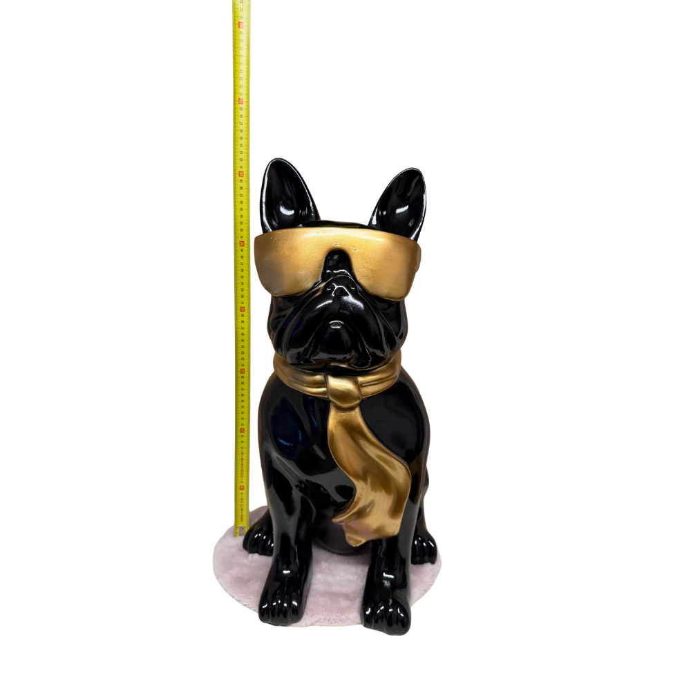 Decoratief beeld - Franse bulldog met zonnebril - polyresin - 60 cm (nieuw)
