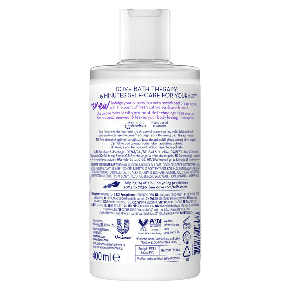 Dove Bath Therapy Renew Badschuim & Douchgel 400 ml