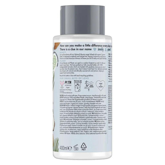 Love Beauty and Planet Conditioner Coconut Water & Mimosa Flower 400 ml - hydraterende conditioner - Etiket