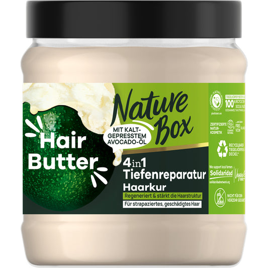 Nature Box 4-in-1 Hair Butter Voedend Met Koudgeperste Avocado Olie 300 ml