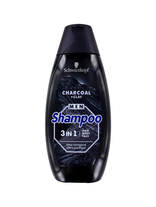 Schwarzkopf Shampoo 3 in 1 Charcoal + Clay Diep Reinigend 400 ml