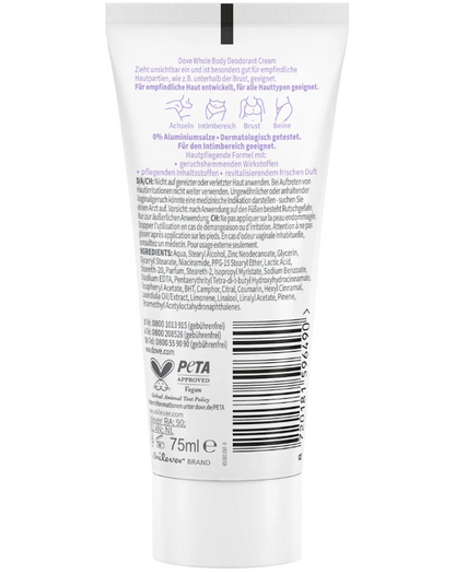 Dove Whole Body Deodorant Cream Lavender & Camomile 75 ml