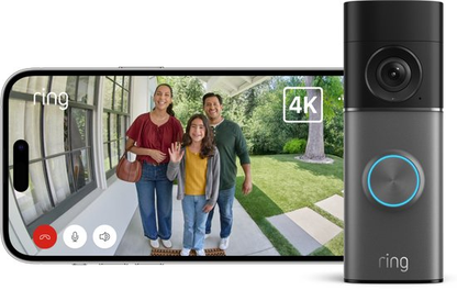 Ring videodeurbel met livebeeld van bezoekers op een smartphone
