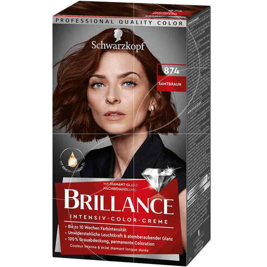 Schwarzkopf Brillance Intensive Color Creme haarkleuring Bruin 874